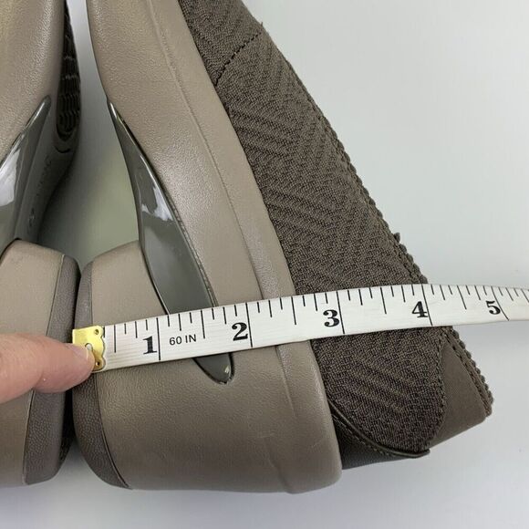 Bzees Electric Wedge Slip On Knit Stretch Breathable Taupe Round Comfort Women 7 - Picture 8 of 11